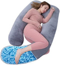AS AWESLING Shredded Memory Foam Body Pillow, Pregnancy Pillows for Sleeping, Maternity Pillow for Pregnant Women, Memory Foam Filling U Shaped Body Pillow with Velvet Cover